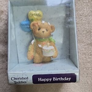 Cherished Teddies Happy Birthday Bear with Balloons
